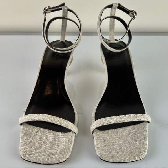 NEW BY FAR BEIGE LINEN HEELS - Picture 10 of 15